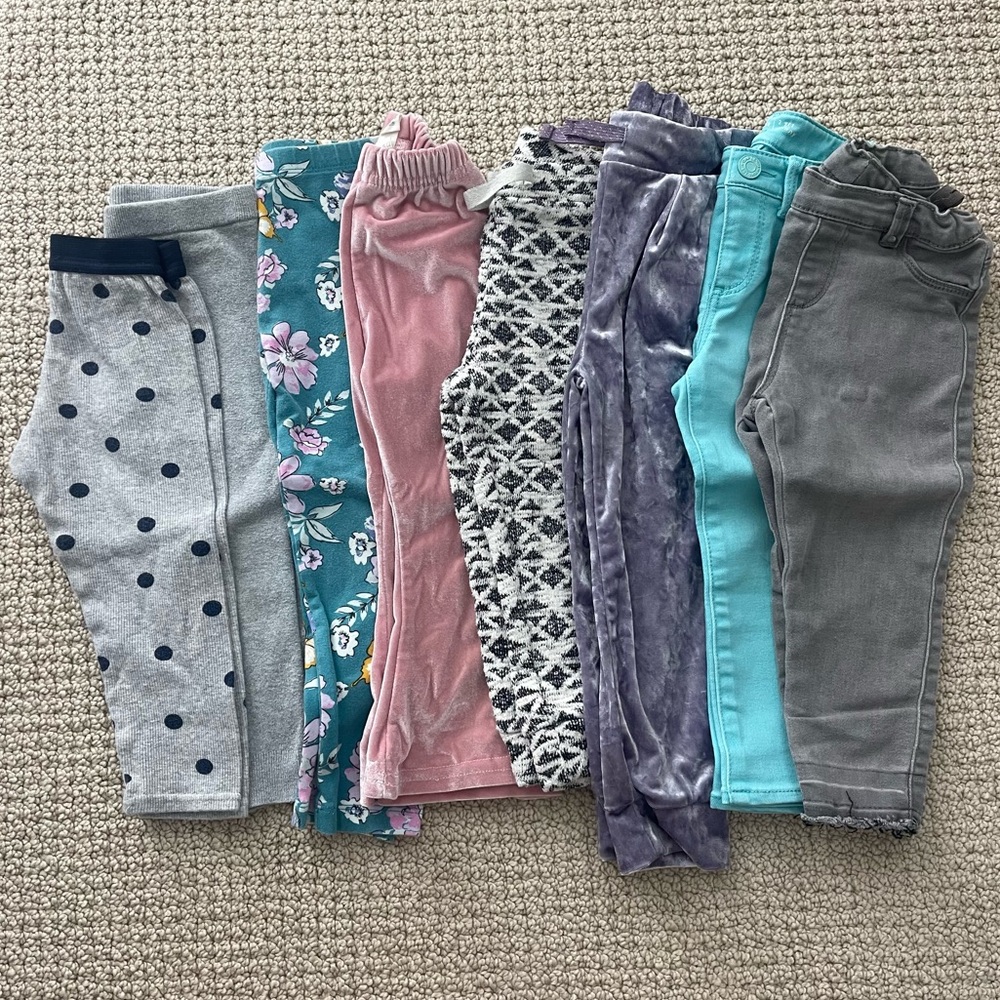 8 pairs of girls pants 2T